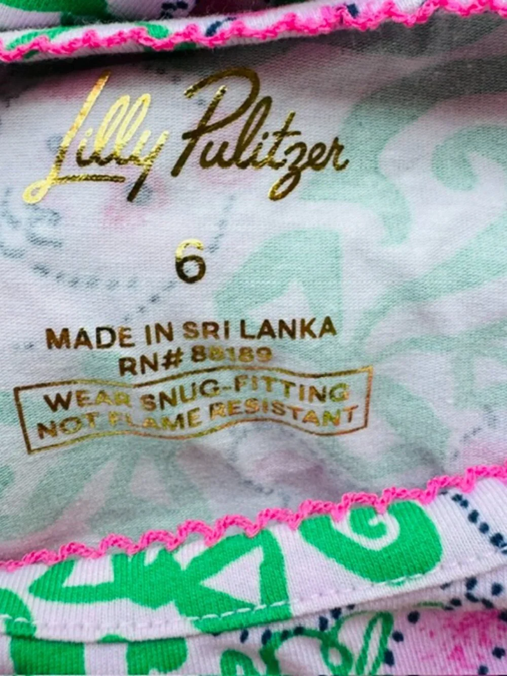 NWT Lilly Pulitzer Girls Sammy Pajama Set Pink Quartz Panda N Bows Sz 6